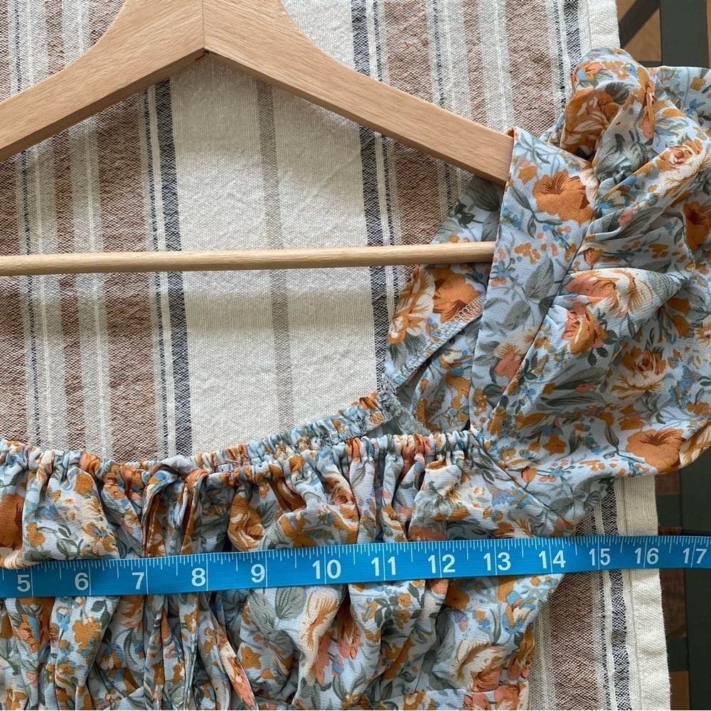 Petal & Pup Blue Orange Floral Gelasius Midi Maxi Dress 4 - Picture 13 of 16